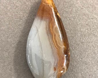 Banded agate cabochon handcut handpolished natural stone pendant bead wire wrapping