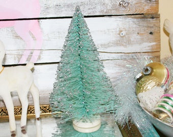 Vintage bottlebrush tree, Aqua Bottlebrush Tree, Vintage Tree, Christmas Tree, Bottlebrush tree, bottle brush trees