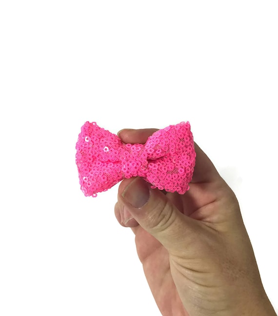 Dog Bow Headband || Dog Neck Tie || Bowtie for Dog || Pet Bow Tie || Pink Sequin Bow