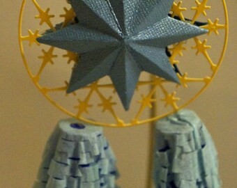 One Blue Miniature Filipino Christmas Lantern aka Parol - Great Wedding Giveaways