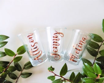 Personalized Shot Glasses, Bachelorette Shot Glass, Spring Break, Wedding Shot Glass, Bridal Party Gift, Will You Be My, Wedding Favor