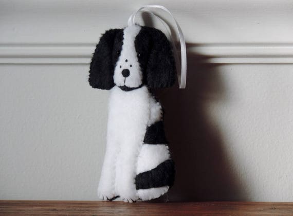 english springer spaniel felt ornament black white springer springer spaniel christmas ornament