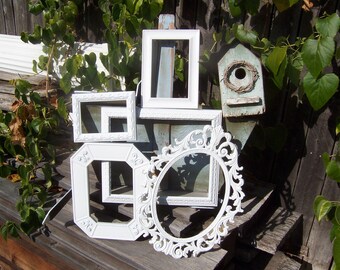 Rustic Shabby Chic White Frames - Farmhouse PICTURE FRAME Set - Ornate Gallery Wall Frames - Nursery Frames - Vintage Picture Frames