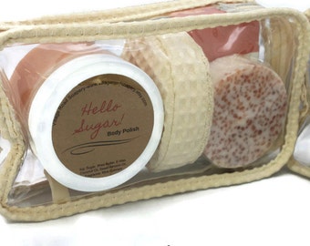 All Natural Sugar Scrub Gift Set, Sugar Scrub, Lotion Bar and Handmade Soap- Makes a great gift!