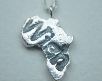 Africa Necklace Heart Africa Pendant Adoption Necklace Ciondolo Africa Heart Necklace Wish Pendant