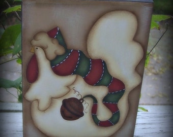 Chicken Shelf Sitter Wood Block Holiday Home Decor Decoration