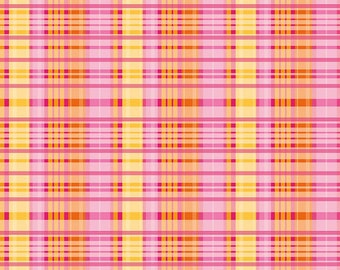 Primavera Plaid in Tangerine Cotton Fabric by Patty Young for Riley Blake