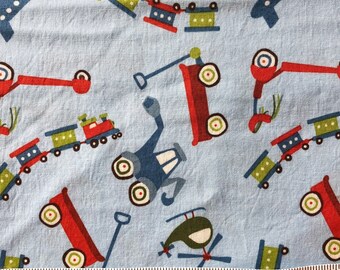 Blue Scoot Fabric, Wagon Fabric, Tractor Fabric, Train Fabric, Riley Blake Scoot, Quilting Cotton Children, Boy Print