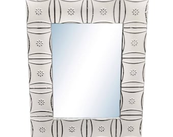 Snowflake 28 in. x 34 in. Tin Mirror