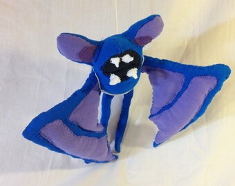 Zubat – 8.5 inches – Made from recycled clothing.