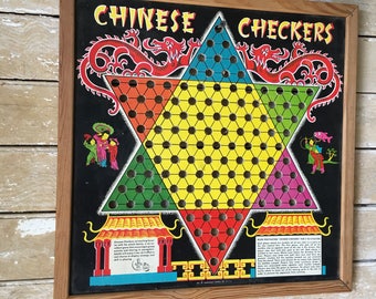 Vintage Retro Chinese Checker Board Rare Made In The USA