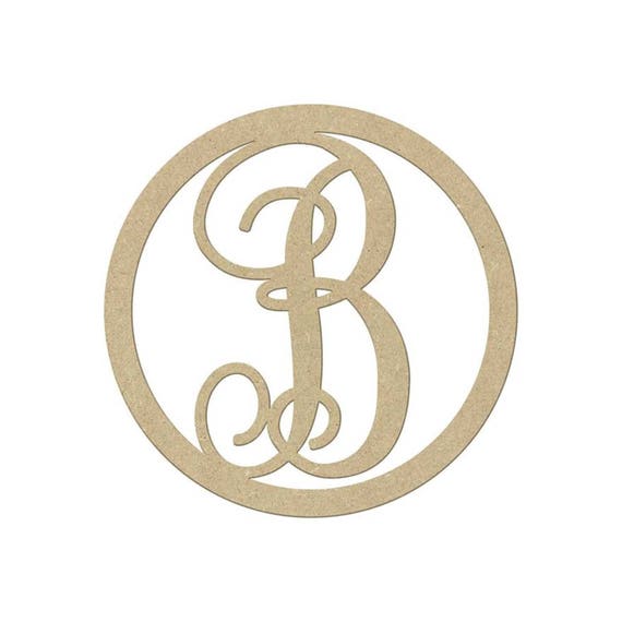 Circle B Unfinished Wood Monogram MDF Shape Cutout USA