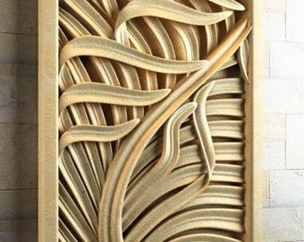 Decorative abstract 3D relief op art sculpture model for CNC