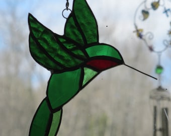Hummingbird Stained Glass Suncatcher