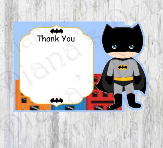 Batman Thank You Card/Batman Theme/Batman Thanks/Batman