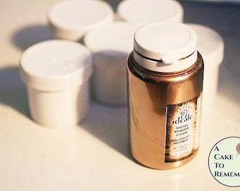 10 grams white sample container Gold luster dust- decorative use only--High gloss gold powder for gumpaste and cake decorating