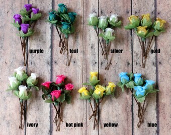 Flower Rosebuds Hair Pins. Flower Hair Pins. Whimsical. Bridesmaids. Rustic Wedding. Woodland. Hair Accessories. Fall, Autumn