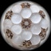 Button ~ Vintage White Bubble Top Moonglow Small