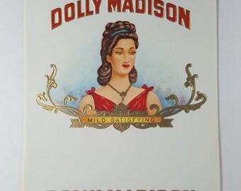 1950s Dolly Madison embossed cigar box label