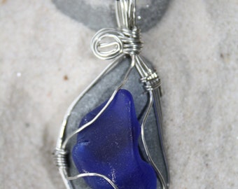 Beach Stone and Sea Glass Necklace