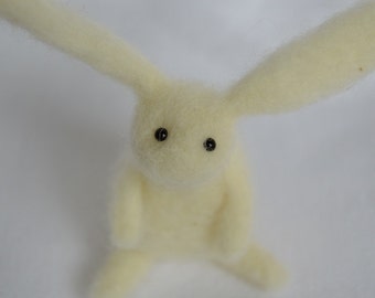 Little White Rabbit,Needle Felting,Handmade,OOAK,Bunny,Hare,Gift,Needlefelt,Animal,Soft Sculpture,Fibre Art,Miniature,Christmas,Best Friends