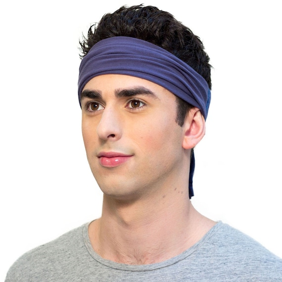 HU Navy Blue Headband for Men. Premium Organic Cotton