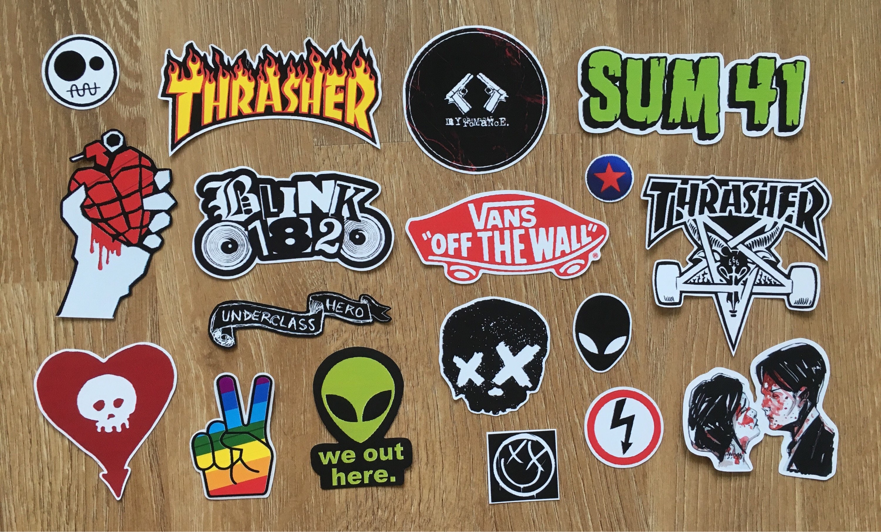 18 pop punk / music stickers tumblr/grunge style