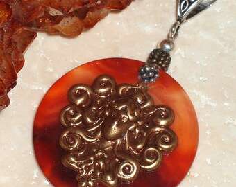 Victorian Brass Stamping on Agate