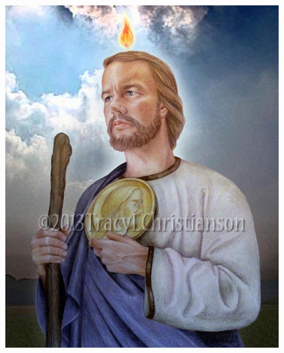 Saint Jude Thaddeus Art Print Catholic Patron Saint of lost