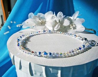 Something Blue Anklet Swarovski Crystal Wedding Jewelry Ankle Bracelet