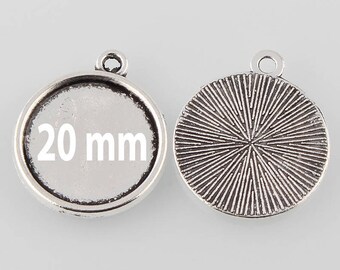 10 holders stick pendant 20 mm cabochon