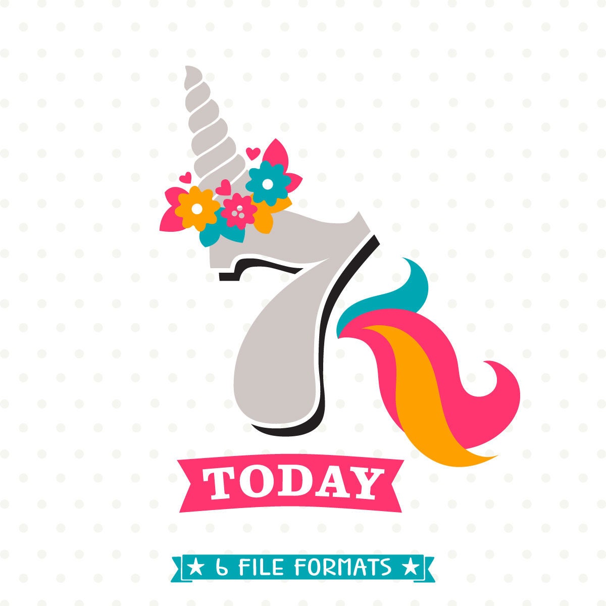 Download 7th Birthday SVG Unicorn Birthday SVG Girls Birthday svg