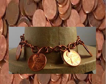 Copper penny bracelet