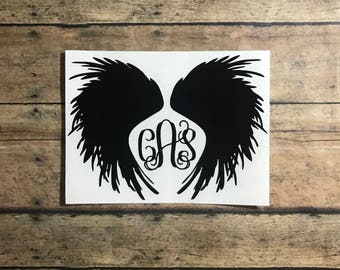 angel wings / monogram / angel monogram / wings monogram / wings / angel / faith / fly / loved / love
