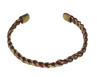 Magnetic Therapy Pain Copper Bracelet with Magnets Brass Cuff Bracelet