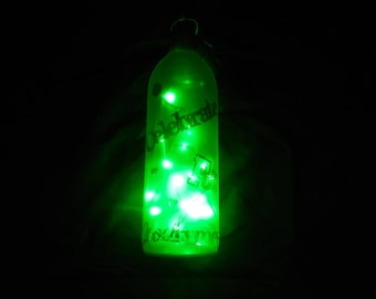Bright Green Wine Bottle Lamp