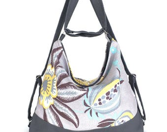 Convertible bag, Multicolour hobo, Slush shoulder bag,Women backpack,Backpack purse,Vegan hobo bag,Convertible backpack,Grey hobo purse,
