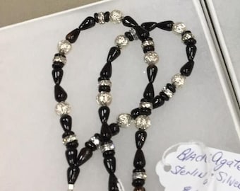 Black Agate, Sterling Silver