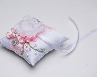 Wedding pillow\Bridal Ring pillow\marshmallow wedding pillow\pink pillow