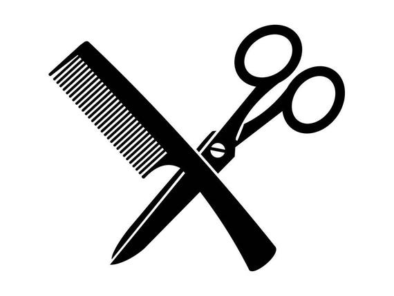 Hairstylist Logo 5 Comb Scissors Salon Barber Shop Haircut