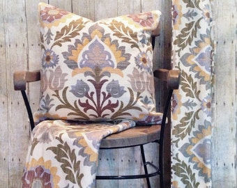 Relaxed Roman Shade Window Treatment | Pillow Covers | Waverly Santa Maria Fabric