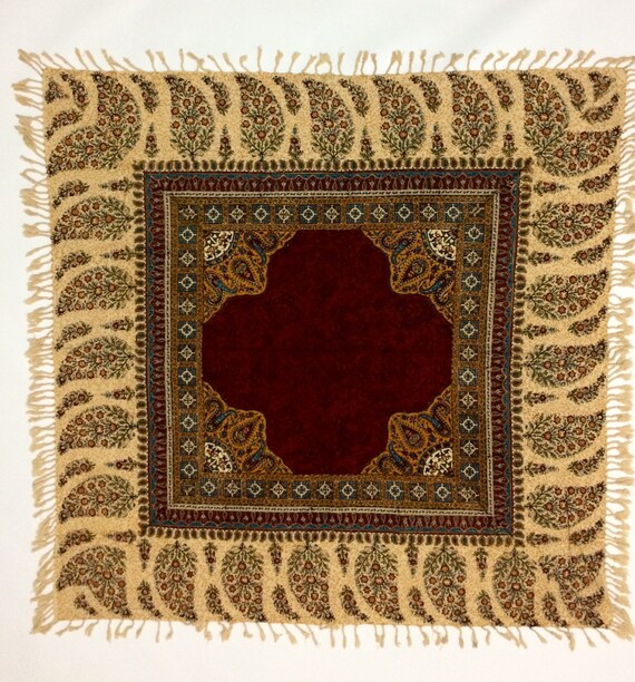 The tree of peace | Symbolic and spiritual textile art | collectible piece | unique gift | gold and red tableware
