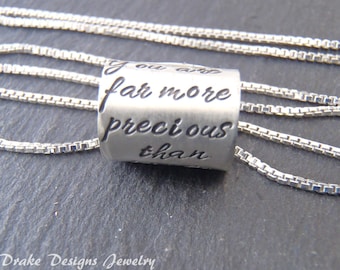 Inspirational jewelry Personalized quote necklace with your custom text.
