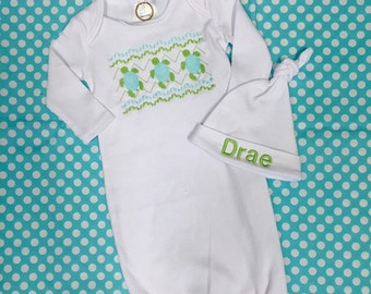 Turtle Faux Smocked gown