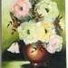 1970 Bright Daisy Bouquet Still Life 16x20” Original Painting