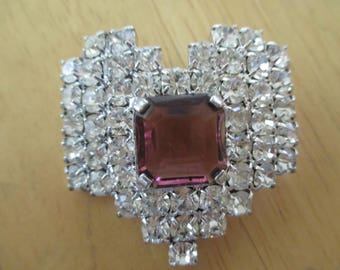 vINTAGE COSTUME JEWELRY / rhinestone brooch