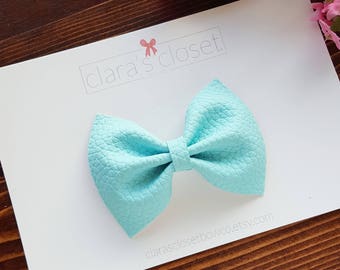 Aqua Baby Bow, Blue Baby Bow, Teal Bow, Aqua Bow Clip, Baby Girl Headband, Baby Bow Clips, Nylon Headband Bows, Baby Bow Headband