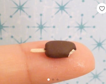 Miniature Dollhouse Chocolate Covered Vanilla Ice Cream Bar 1:12 scale one inch