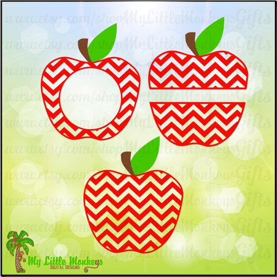 Download Free Chevron Apple Svg Apple Svg Apple Split Monogram Layered Svg Cut File