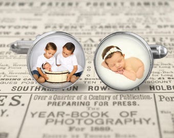Custom Photo Cufflinks, Mens Accessories, Gift For Dad Cufflinks